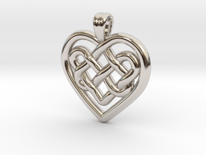 Heart in heart [pendant] in Rhodium Plated Brass