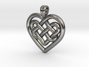 Heart in heart [pendant] in Polished Silver