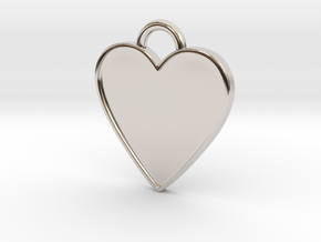 Cosplay Charm - BOP Heart Base (variant 3) in Rhodium Plated Brass
