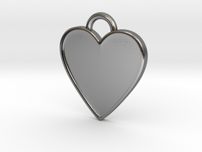 Cosplay Charm - BOP Heart Base (variant 3) in Polished Silver