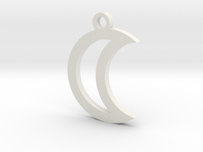Moon Charm (style 1) in White Natural Versatile Plastic