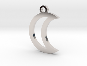 Moon Charm (style 1) in Rhodium Plated Brass