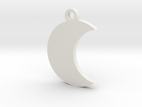 Moon Charm (style 2) in White Natural Versatile Plastic