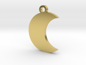 Moon Charm (style 2) in Polished Brass