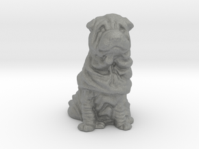 HO Scale Shar Pei in Gray PA12