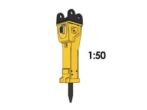 1:50 - Hydraulic Hammer for 25-35t excavators in Smooth Fine Detail Plastic