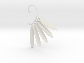 Cosplay Dangling Petal Charm Earring (style 2) in White Natural Versatile Plastic