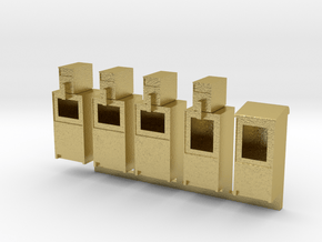 Newspaper Boxes in HO in Natural Brass: 1:87 - HO