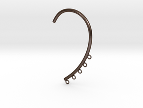 Cosplay Ear Hook Base (style 1) in Polished Bronze Steel