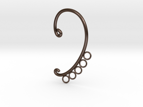 Cosplay Ear Hook Base (style 2) in Polished Bronze Steel