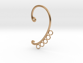 Cosplay Ear Hook Base (style 2) in Polished Bronze