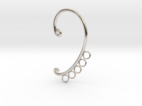 Cosplay Ear Hook Base (style 2) in Rhodium Plated Brass
