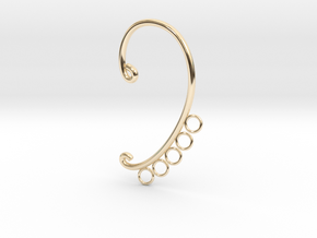 Cosplay Ear Hook Base (style 2) in 14k Gold Plated Brass