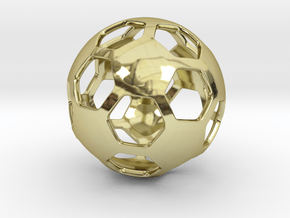 Soccer Ball Pendant ver.2 in 18k Gold Plated Brass