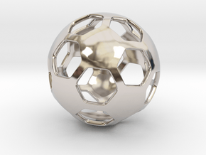 Soccer Ball Pendant ver.2 in Platinum