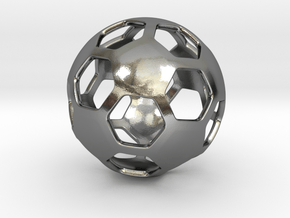 Soccer Ball Pendant ver.2 in Polished Silver