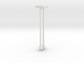 Double Street Lamp (x2) 1/76 in White Natural Versatile Plastic