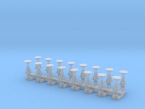 Grappe de 16 tampons Nord pour locomotives, wagons in Smooth Fine Detail Plastic