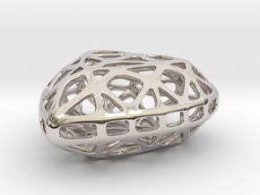 Voronoi heart Pendant in Platinum