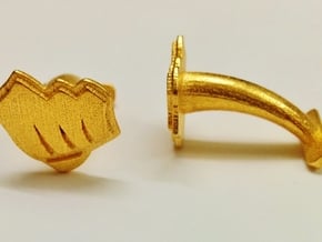 Riot Fist Cufflinks in Polished Gold Steel