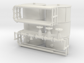 'N Scale' - 12' Dia. x 21' High Industrial Tank in White Natural Versatile Plastic