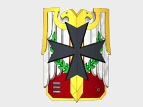 Maltese Cross - Aquilas Boarding Shields (L) in Tan Fine Detail Plastic: Small