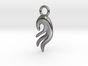Flaming Squid in Polished Silver: Small