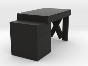 Modern Miniature 1:12 Dressing Table in Black Premium Versatile Plastic: 1:12