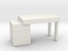Modern Miniature 1:48 Dressing Table in White Natural Versatile Plastic: 1:48 - O