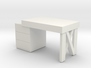 Modern Miniature 1:48 Dressing Table in White Natural Versatile Plastic: 1:48 - O