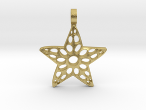 Sea Star Pendant in Natural Brass