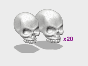 20x Human/Marine Skull Tops in Tan Fine Detail Plastic