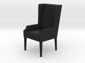Miniature 1:24 Armchair in Black Premium Versatile Plastic: 1:24