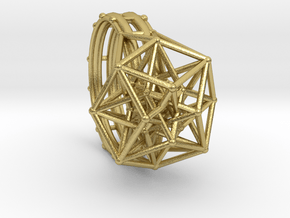 Tesseract Ring size 11.5 in Natural Brass