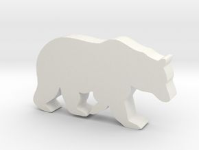 Bear Game Piece in White Natural Versatile Plastic