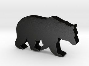 Bear Game Piece in Matte Black Steel