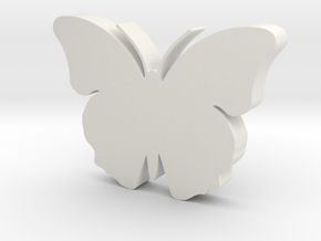 Butterfly Game Piece in White Natural Versatile Plastic