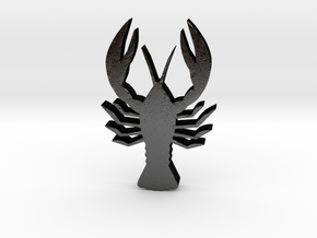 Crayfish Game Piece in Matte Black Steel