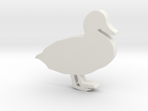 Duck Game Piece in White Natural Versatile Plastic
