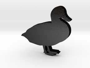 Duck Game Piece in Matte Black Steel