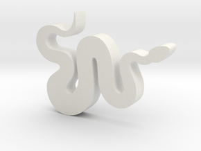 Snake Game Piece in White Natural Versatile Plastic