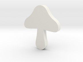 Mushroom Game Piece in White Natural Versatile Plastic