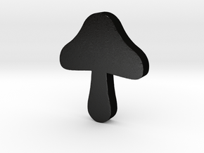 Mushroom Game Piece in Matte Black Steel