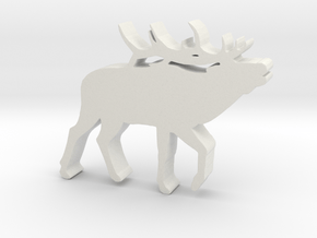 Elk Game Piece in White Natural Versatile Plastic