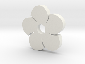 Flower Game Piece in White Natural Versatile Plastic