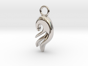 Flaming Squid in Rhodium Plated Brass: Large