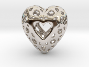 Voronoi Heart Pendant ver.2 in Platinum