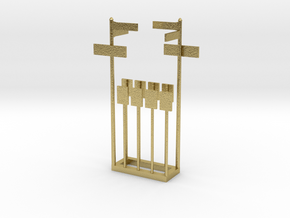 NYC Street and Bus Stop Signs in Natural Brass: 1:87 - HO