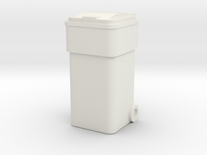 Waste Container Bin 1/35 in White Natural Versatile Plastic