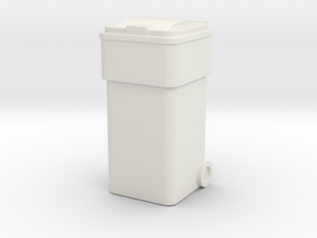 Waste Container Bin 1/24 in White Natural Versatile Plastic